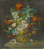 Dutch School (19th century)Still life with vase of flowers Oil on copper Unsigned 15.5 x 13.5 (39.5