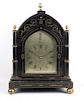 An early Victorian gothic revival ebonised triple fusee bracket or table clock Widenham, London The