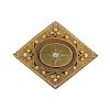 A late Victorian gold and diamond memorial brooch. The diamond outline with overlaid scalloped corne