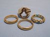 LOT 4 GOLD RINGS - 2 ARE 18K 