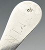 A continental spoon, possibly Norwegian, having a foliate engraved terminal leading to a plain circu