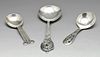 Two 1930's handmade Danish silver caddy spoons, Danish assay marks for 1933 and 1937. Together with