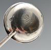 A mid-Victorian silver toddy ladle, having a spiral twist baleen handle leading to a circular bowl m