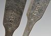 Four Victorian Scottish silver table forks and five table spoons in Fiddle Shell pattern with engrav
