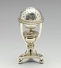 A late Victorian silver pomander/oil burner, the detachable spherical pomander with star cut decorat