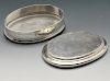 A Queen Anne silver table snuff box, the plain oval form with stepped border. Hallmarked London 1705