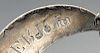 A George III silver sherry wine label, of pierced crescent form. Hallmarked John Hutson, London, pro