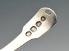 A George IV silver Fiddle pattern caddy spoon. Hallmarked Francis Powell, London 1824. Length measur