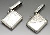 An Edwardian and early twentieth century silver vesta cases, hallmarked Birmingham 1904 and 1911. To