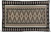 Unknown Maker  | Navajo Rug (black, grey, cream and mauve geometric contemporary)