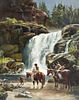 Jay Hester | 20th C. | Indians by Waterfall