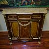 Modern Empire Style Figural Bronze Mounted Marble Topped Commode.