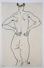 Egon Schiele (After) - Nude Figure