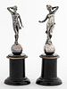 Art Deco Silver-Plated Statuettes, Pair