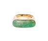 Jade & 14K YG Contemporary Style Ring
