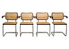 4 Marcel Breuer 'Cesca' Arm Chairs for Knoll