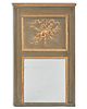 A French parcel gilt carved wood trumeau mirror