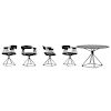 RUDI VERELST; NOVALUX Dining table and four chairs