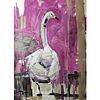 Expressionism Acrylic Painting on Paper "White Swan"