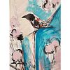 Original Bird Expressionism Acrylic Painting on Paper