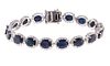 22.6ct Blue Sapphire Diamond & 14k Gold Bracelet