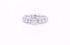 Double Engagement Diamond & 14k White Gold Ring
