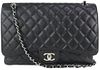 CHANEL SHW QUILTED BLACK CAVIAR LEATHER MAXI CLASSIC DOUBLE FLAP