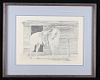 1980 CR Bohleen Horse on Hitching Post Framed Art