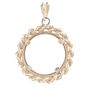 14K Gold Twisted Rope Coin Holder Pendent