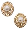 18k Gold Earrings with South Sea pearls & Diamonds