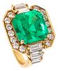 Gia certif 10.32 Ctw  Colombian Emerald & VS diamonds 18k Ring