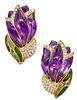 Roberto Casarin 44.45 Cts diamonds & gemstones 18k Earrings