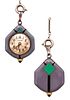 Art Deco Banner watch with a chatelaine chain