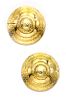 David Webb 1970 18k gold Pair of textured clips-earrings