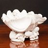 Bow White Glazed Porcelain Shell Form Condiment Dish