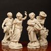 Set of Four English Salt Glazed Pottery Figures Emblematic of the Seasons