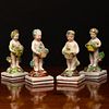 Set of Four Staffordshire Pearl Glazed Earthenware Putti Emblematic of Seasons