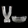 Grp: 2 Lalique Bowl & Vase