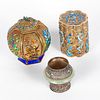 Grp: 3 Chinese Silver Vessels Tea Caddy