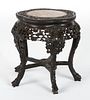 Small Chinese Export Side Table w/ Marble Top