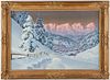 Alois Arnegger "Winter Alpine Sunset" Painting
