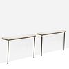 JACQUES ADNET (Attr.) Pair of console tables
