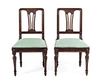 A Pair of Neoclassical Walnut Side Chairs Height 36 3/4 inches.