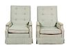 A Pair of Upholstered Armchairs Height 35 inches.
