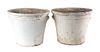 A Group of 6 Concrete Planters Height of largest 13 1/2 inches x depth 16 1/2 inches.