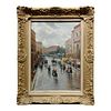 Impressionist Gustav Prucha Busy Parisian Street Scene