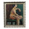 Pinchus Kremegne "Femme Seated Nude" Expressionist Oil
