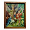 Jack and the Beanstalk- Original 1930s Oil painting