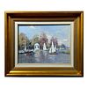 Niek Van Der Plas "The Harbor in Warmond" Oil Painting