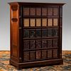 Modern Marble Inlaid Mahogany Paneled Cabinet, of Recent Manufacture